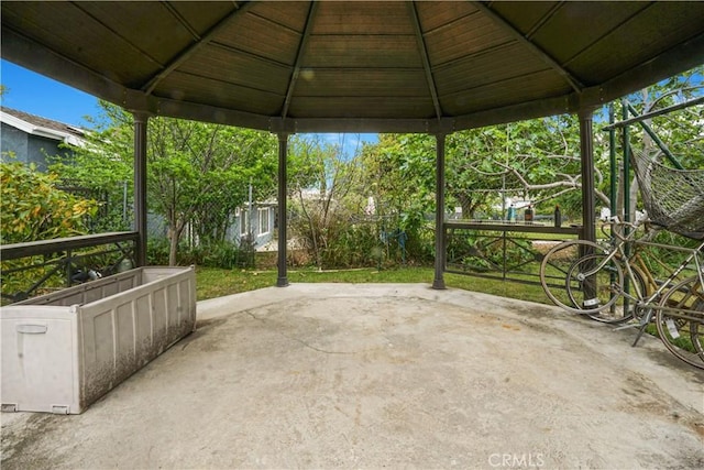 view of patio with a gazebo