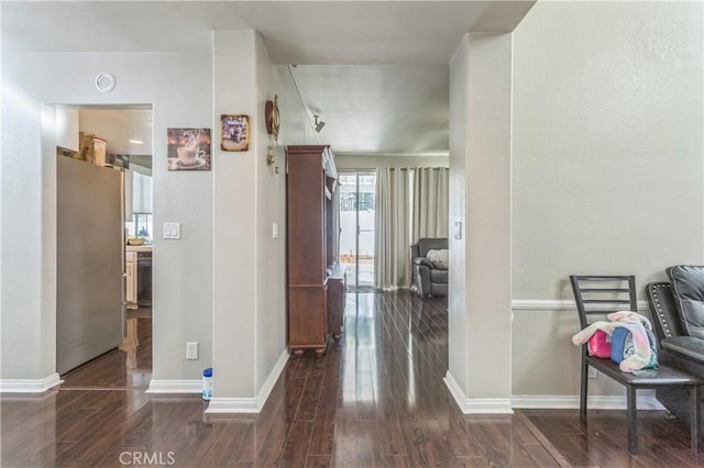 18641 Nathan Hill Dr Unit 8, Canyon Country, CA 91351 - corridor with wood finished floors and baseboards