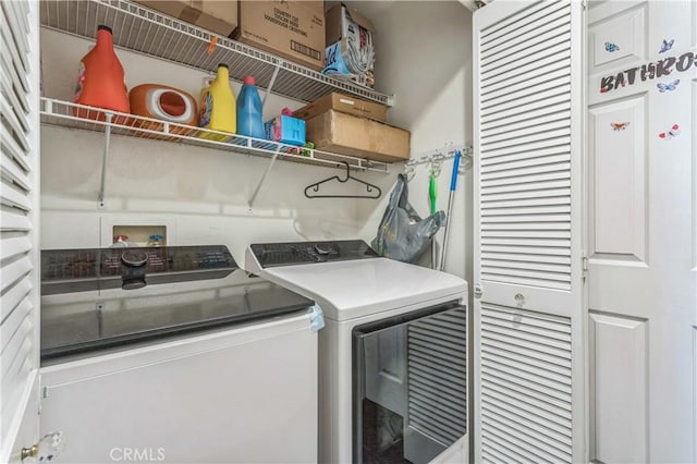 18641 Nathan Hill Dr Unit 8, Canyon Country, CA 91351 - clothes washing area with separate washer and dryer and laundry area