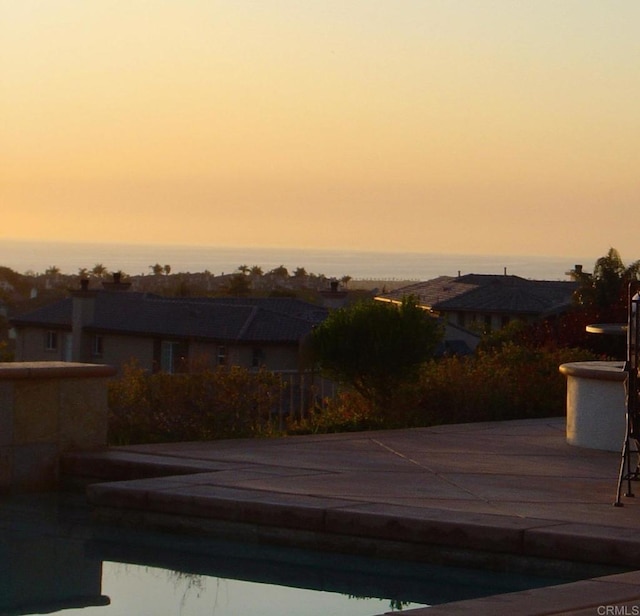 1664 Aryana Dr, Encinitas, CA 92024 - pool at dusk with a water view