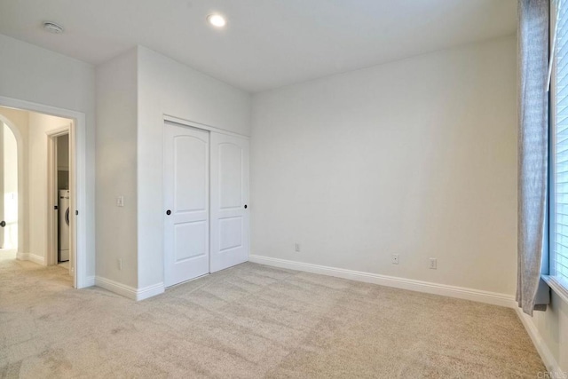 1664 Aryana Dr, Encinitas, CA 92024 - unfurnished bedroom featuring light carpet, a closet, and recessed lighting