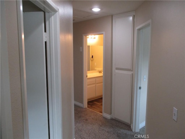 22956 Akwo Cir, Wildomar, CA 92595 - hallway featuring carpet floors and baseboards