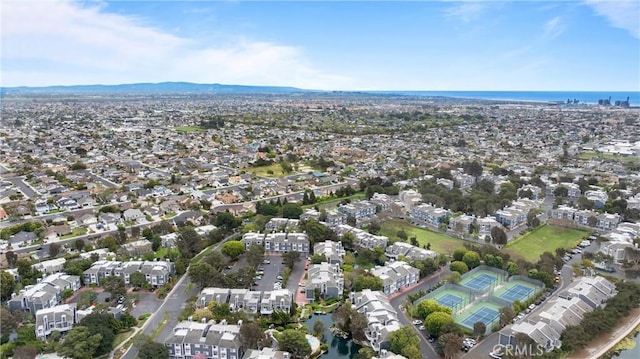 bird's eye view with a water view and a residential view