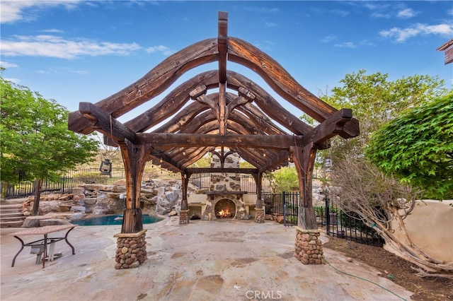 32140 Windrush Rd, Agua Dulce, CA 91390 - view of home's community with a patio, a gazebo, fence, and a pool