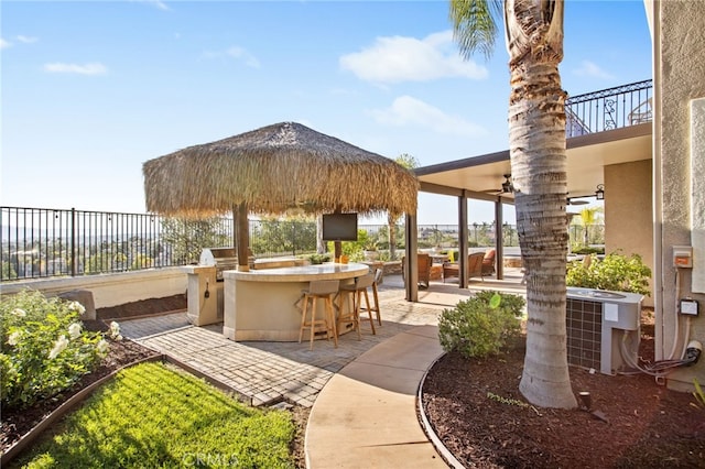33081 Yucca St, Temecula, CA 92592 - view of patio featuring fence, central air condition unit, and area for grilling