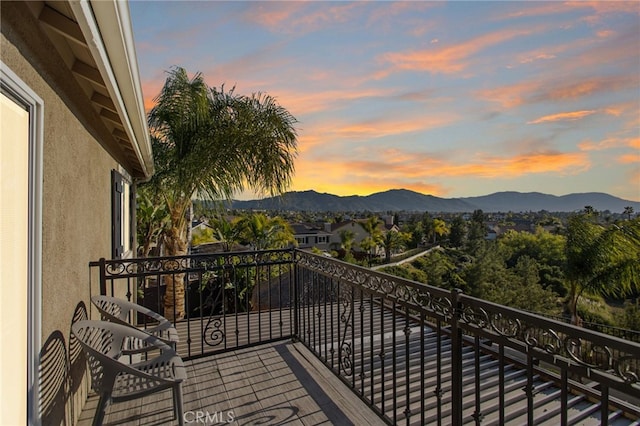 33081 Yucca St, Temecula, CA 92592 - balcony at dusk featuring a mountain view