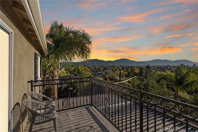 33081 Yucca St, Temecula, CA 92592 - balcony at dusk featuring a mountain view