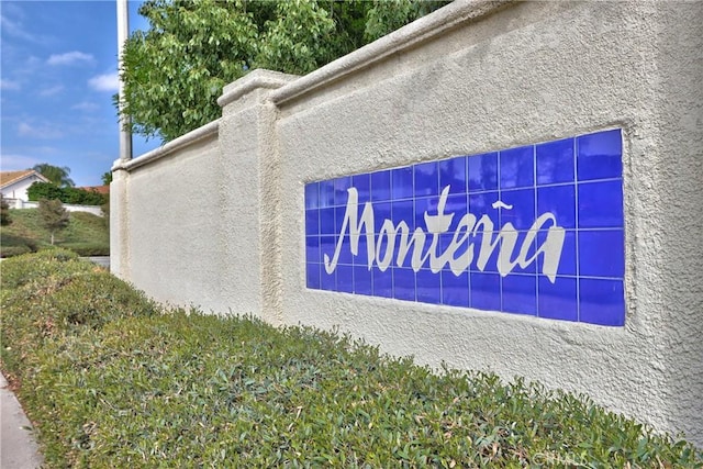 view of community sign