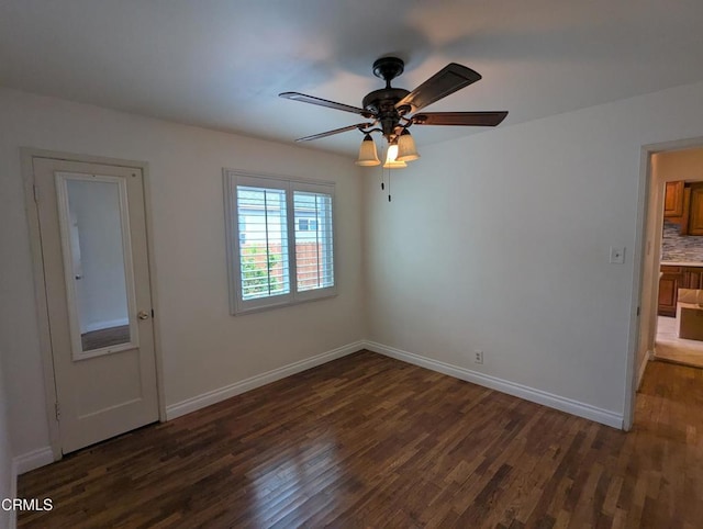 636 N C St, Oxnard, CA 93030 - spare room featuring baseboards, a ceiling fan, and wood finished floors