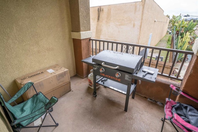 balcony with area for grilling