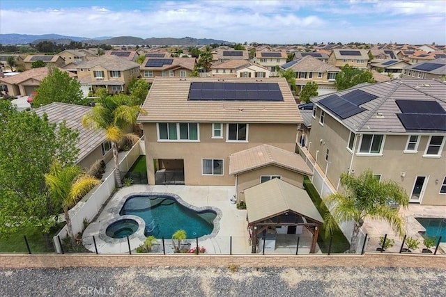 bird's eye view with a residential view