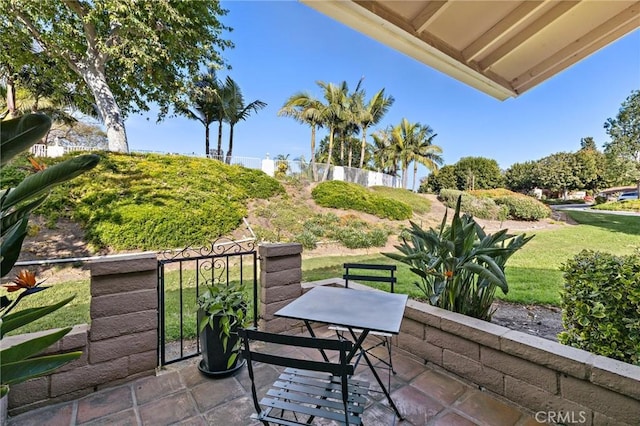 balcony with a patio