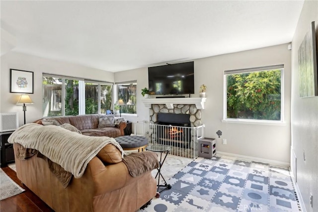 312 Barrington Cir, Redlands, CA 92374 - living room featuring plenty of natural light and a fireplace