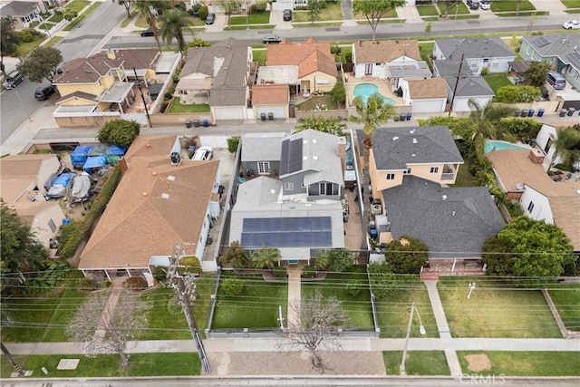 bird's eye view with a residential view
