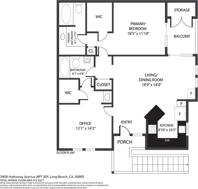 3408 Hathaway Ave Unit 301, Long Beach, CA 90815 - property floor plan