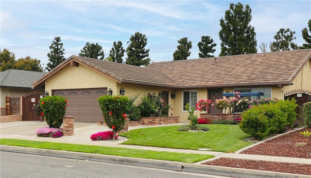 10629 El Este Ave, Fountain Valley, CA 92708 - single story home with stucco siding, an attached garage, a tile roof, driveway, and a front yard