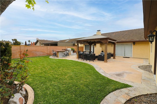 10629 El Este Ave, Fountain Valley, CA 92708 - view of yard with fence, outdoor lounge area, a gazebo, and a patio