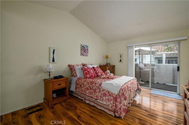 27191 Ryan Dr, Laguna Niguel, CA 92677 - bedroom featuring lofted ceiling, wood finished floors, and access to exterior