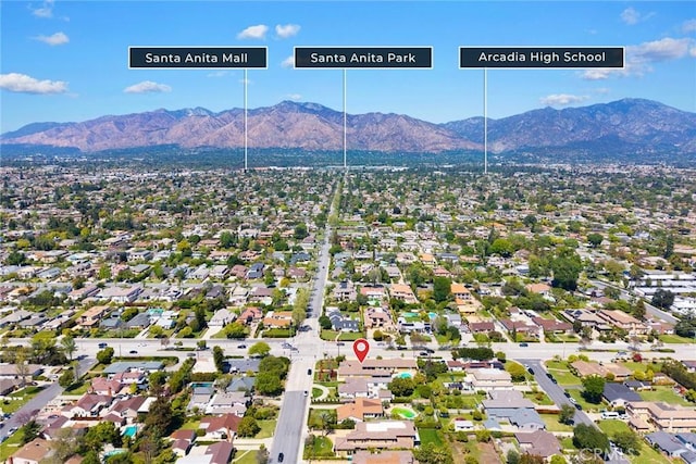 2700 Holly Ave, Arcadia, CA 91007 - birds eye view of property with a residential view and a mountain view