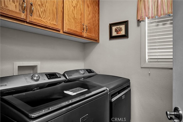 17126 Squirrelhill Rd, Hidden Valley Lake, CA 95467 - clothes washing area with cabinet space and separate washer and dryer