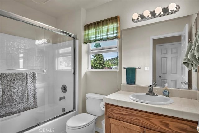 17126 Squirrelhill Rd, Hidden Valley Lake, CA 95467 - full bath with toilet, vanity, and combined bath / shower with glass door