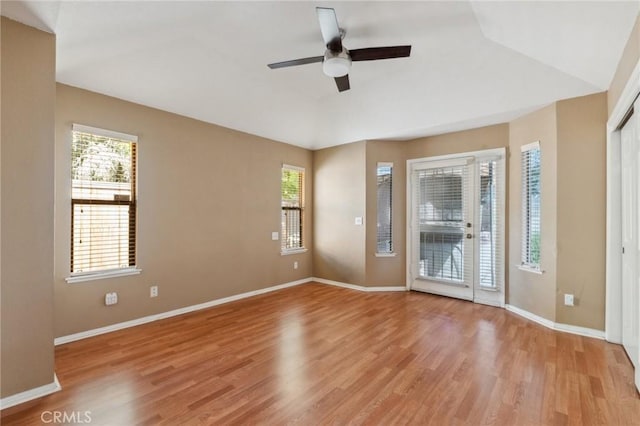 689 E Pintail Cir, Fresno, CA 93730 - spare room with light wood-type flooring, baseboards, and ceiling fan