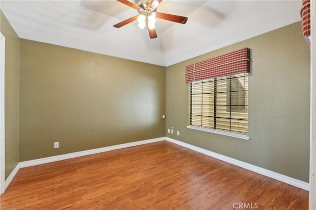 689 E Pintail Cir, Fresno, CA 93730 - unfurnished room featuring baseboards, a ceiling fan, and wood finished floors