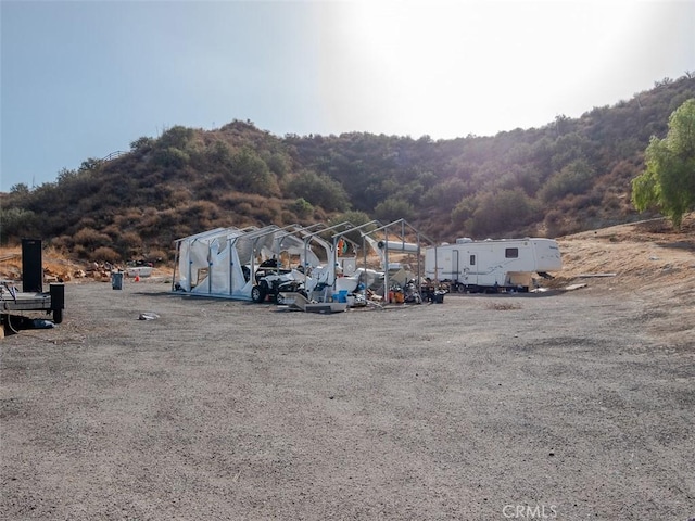 exterior space featuring a mountain view
