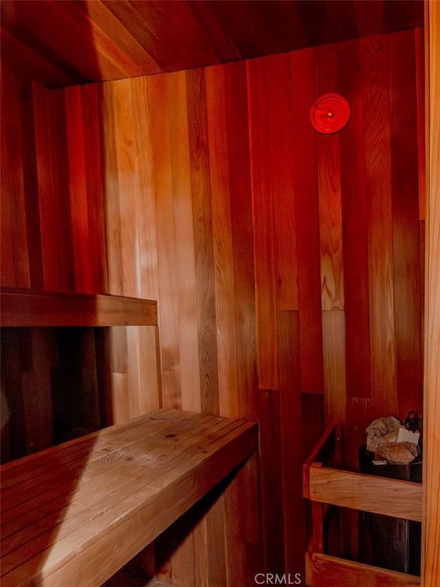 view of sauna