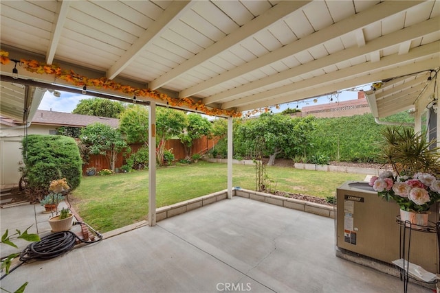 view of patio with a fenced backyard