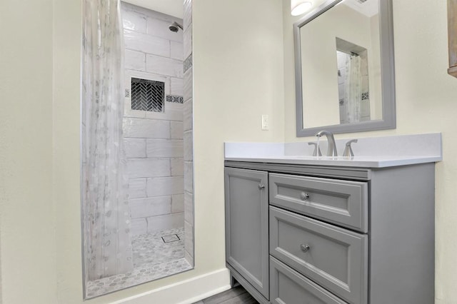4710 Sleeping Indian Rd, Fallbrook, CA 92028 - bathroom featuring vanity and tiled shower