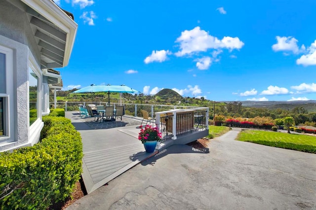 4710 Sleeping Indian Rd, Fallbrook, CA 92028 - view of patio / terrace featuring outdoor dining space and a deck