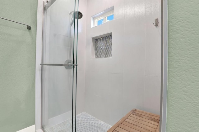 4710 Sleeping Indian Rd, Fallbrook, CA 92028 - full bath with a textured wall and a stall shower