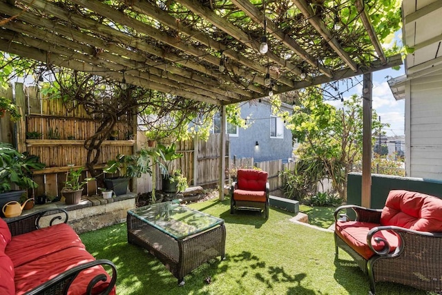 376163 Swift Ave, San Diego, CA 92104 - view of yard with a pergola and outdoor lounge area