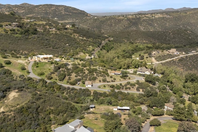 drone / aerial view with a mountain view
