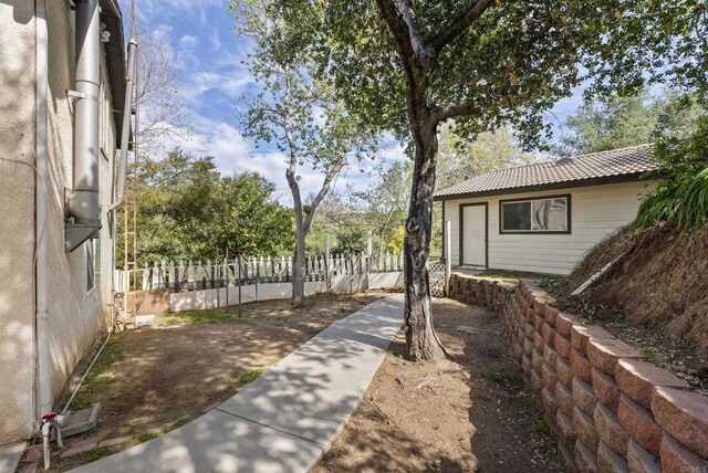 view of yard featuring fence