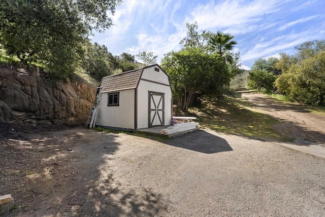 view of shed