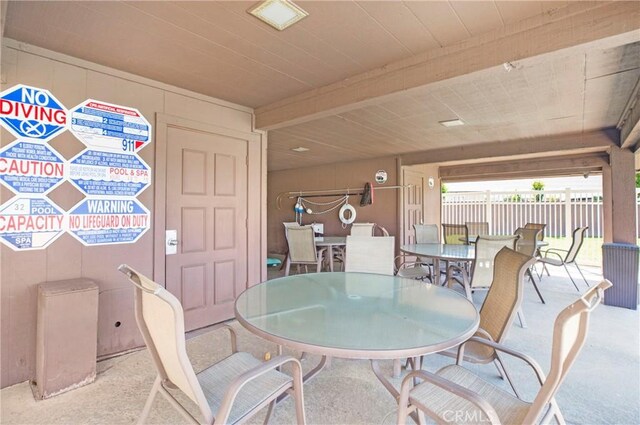13261 Coast St, Garden Grove, CA 92844 - dining area featuring wooden ceiling