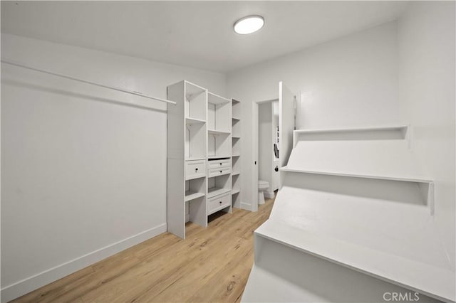spacious closet with light wood-style floors