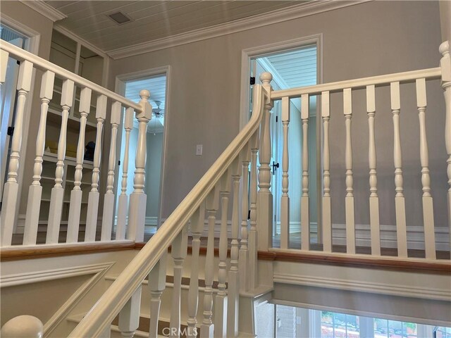 22191 Apache Dr, Lake Forest, CA 92630 - stairs featuring ornamental molding