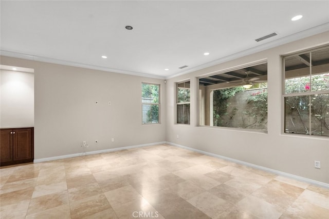 21 Deergrass, Irvine, CA 92618 - spare room with recessed lighting, baseboards, and crown molding