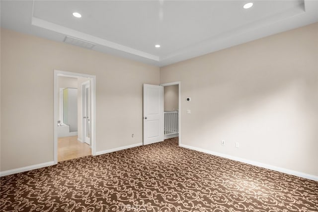 21 Deergrass, Irvine, CA 92618 - carpeted empty room featuring recessed lighting, a raised ceiling, and baseboards