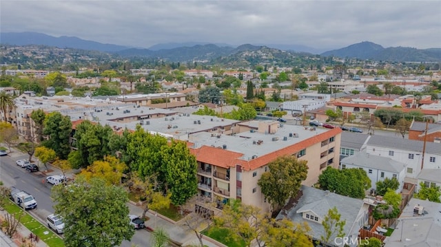 drone / aerial view with a mountain view