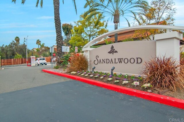view of community sign