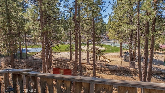 view of yard with fence
