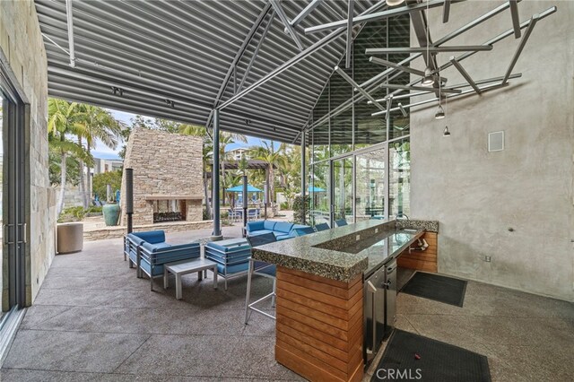 3713 Rivington, Irvine, CA 92612 - view of patio / terrace with outdoor dry bar and an outdoor living space with a fireplace