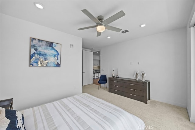 3713 Rivington, Irvine, CA 92612 - bedroom with light carpet, recessed lighting, and visible vents