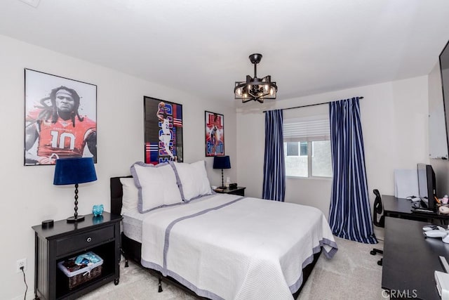 7607 Corona Valley Ave, Eastvale, CA 92880 - bedroom with a chandelier and light colored carpet