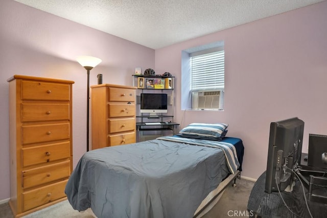 11568 Luanda St, Lakeview Terrace, CA 91342 - carpeted bedroom with a textured ceiling, baseboards, and cooling unit