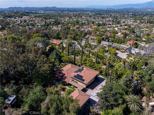 bird's eye view with a mountain view